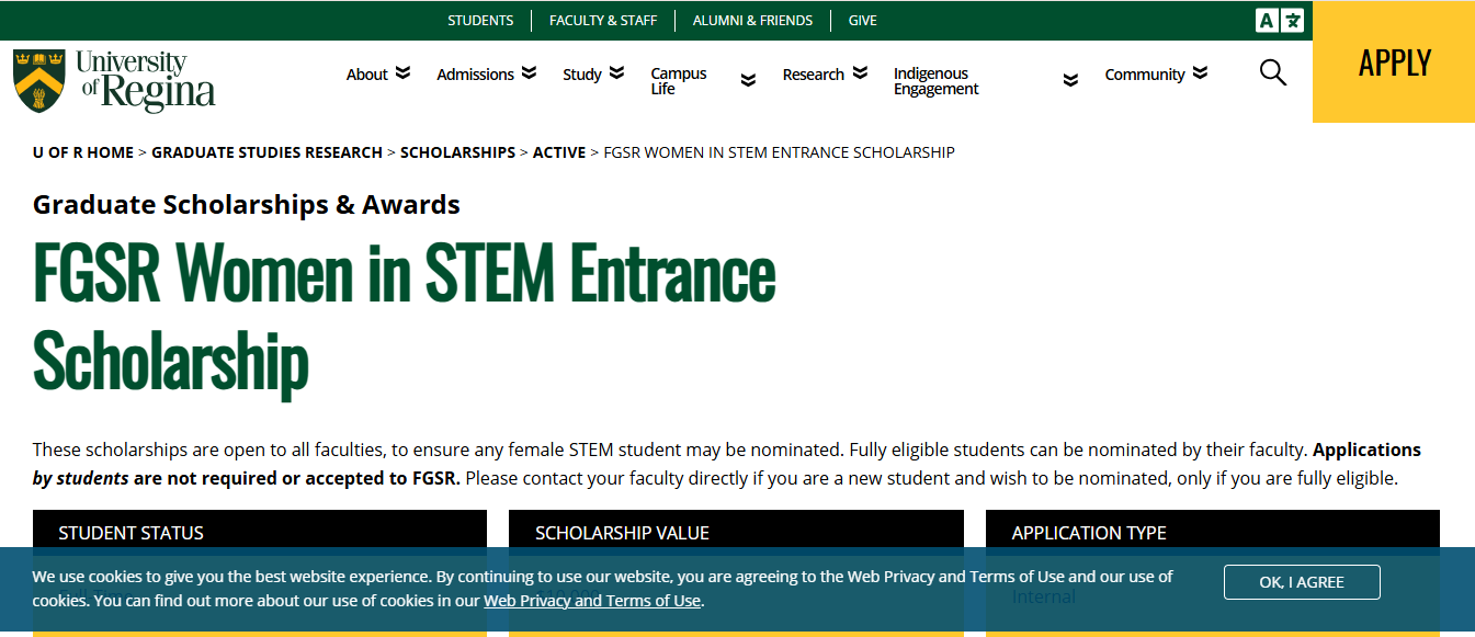 FGSR-UR Scholars Entrance Scholarship