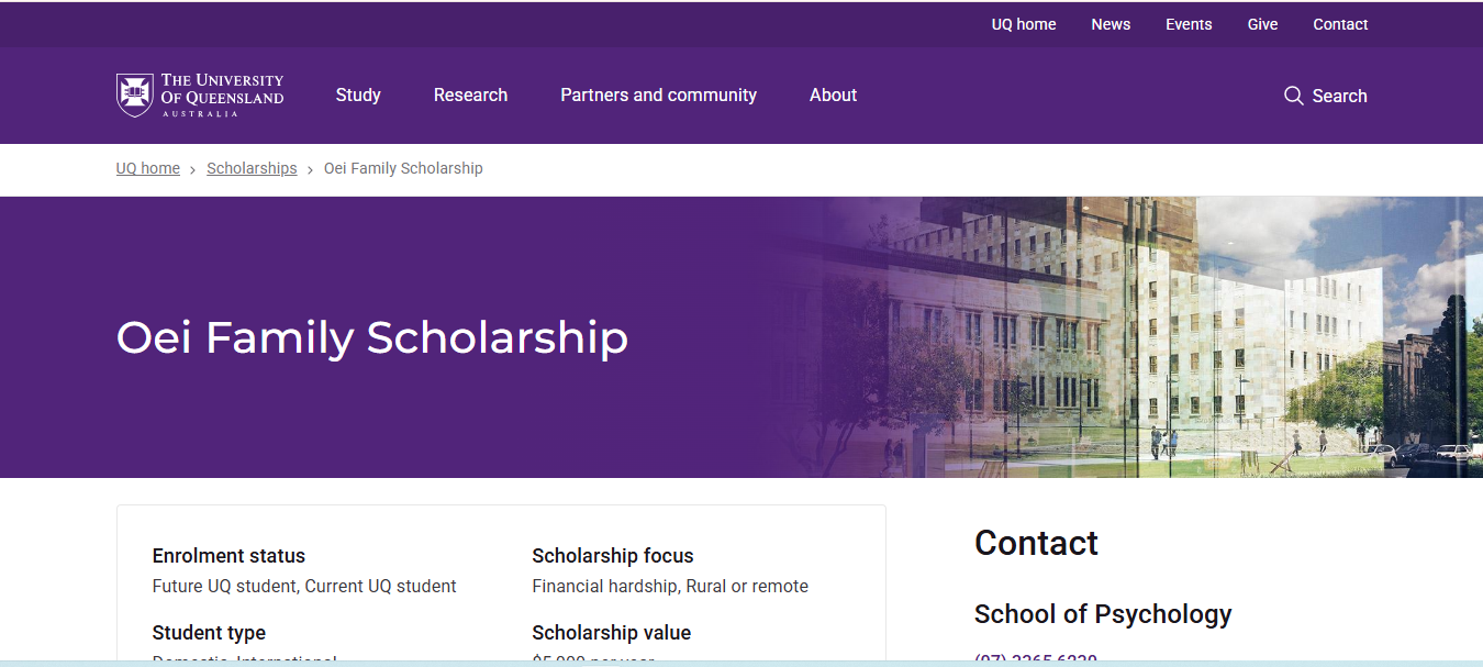 Oei Family Scholarship 2026 in Australia Oei Family Scholarship 2026
