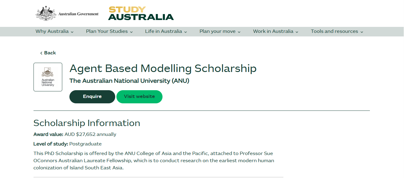 Agent Based Modelling Scholarship 2026 in Australia Agent Based Modelling Scholarship