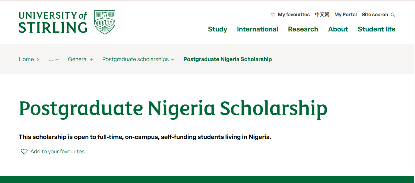 Postgraduate Nigeria Scholarship