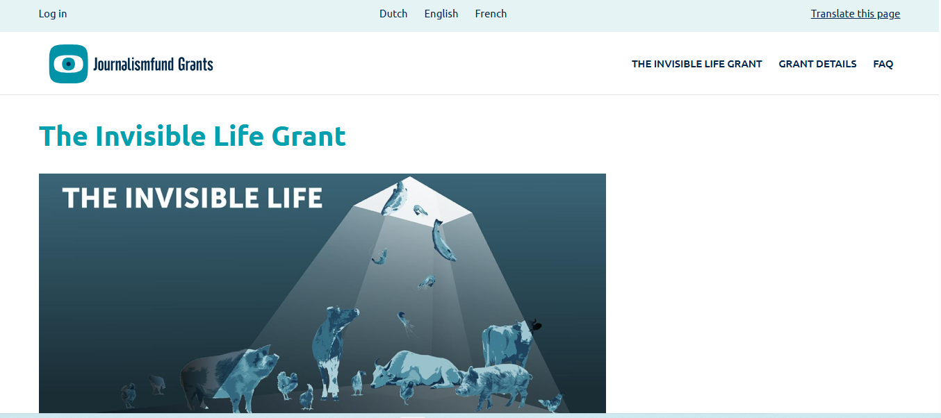 Journalismfund Europe Invisible Life Grant