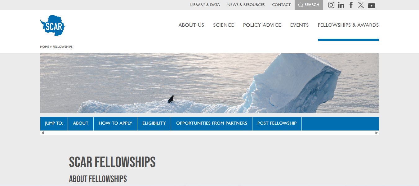 SCAR Fellowships 2026 for Early-Career Researchers SCAR Fellowships 2026