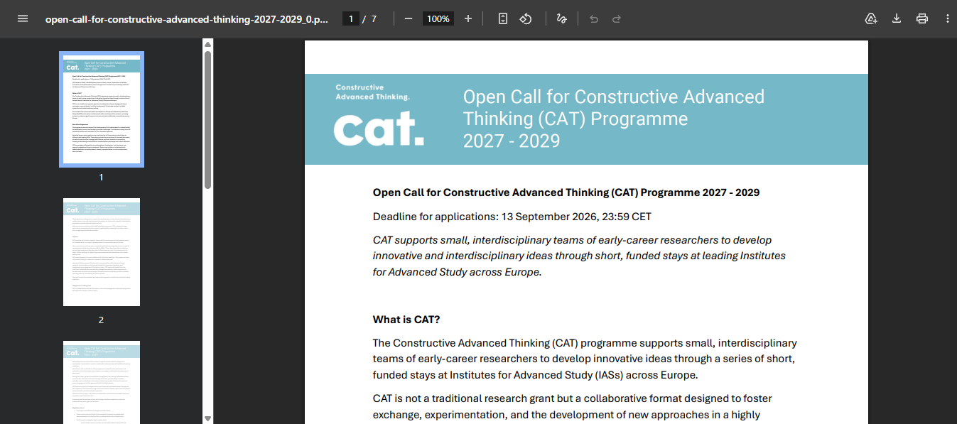 Open Call for Constructive Advanced Thinking
