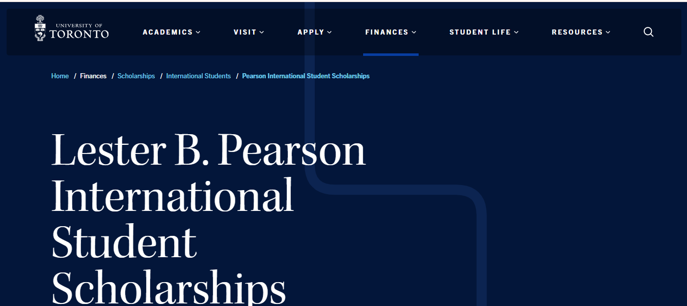 Lester B. Pearson International Student Scholarships 2027 in Canada Lester B. Pearson International Student Scholarships