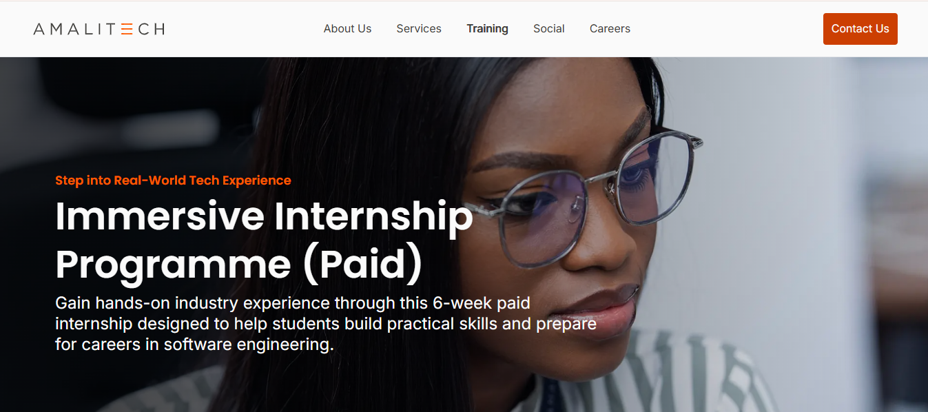 AmaliTech Immersive Internship Programme 2026 in Ghana – Paid Software Engineering Internship AmaliTech Immersive Internship