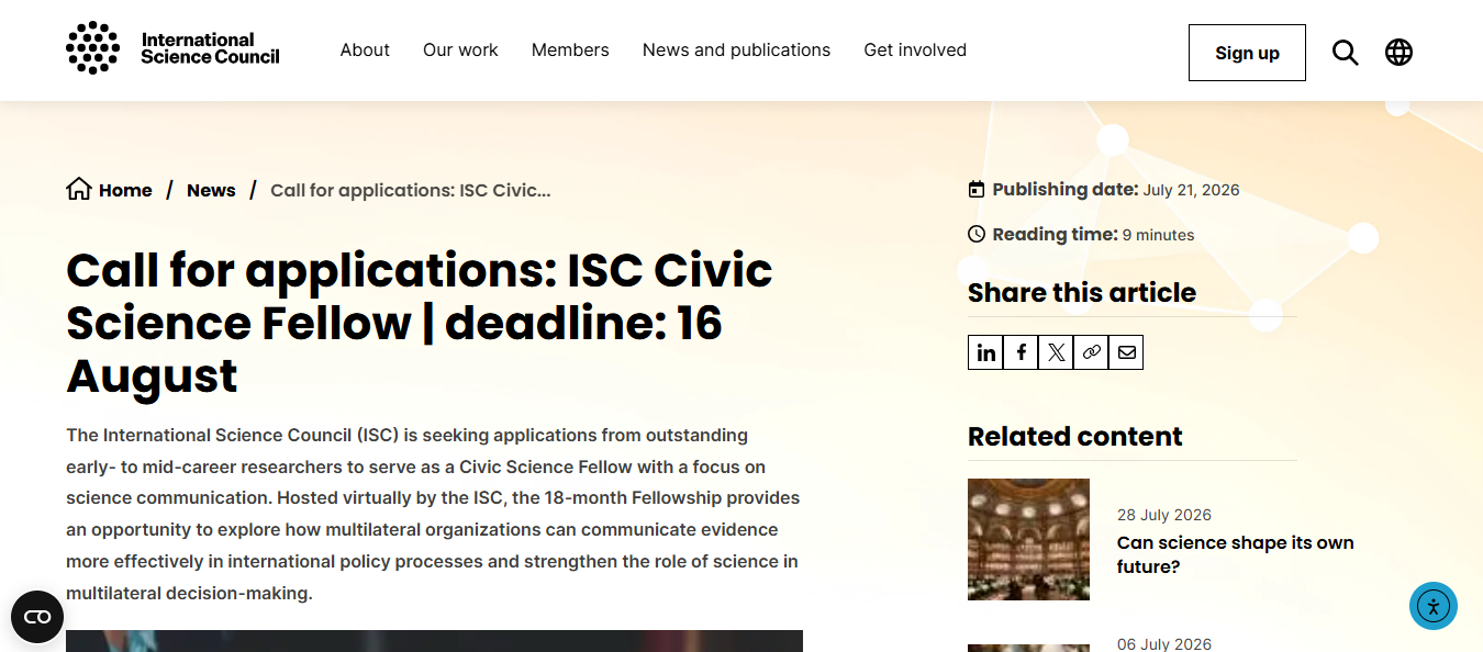 ISC Civic Science Fellowship