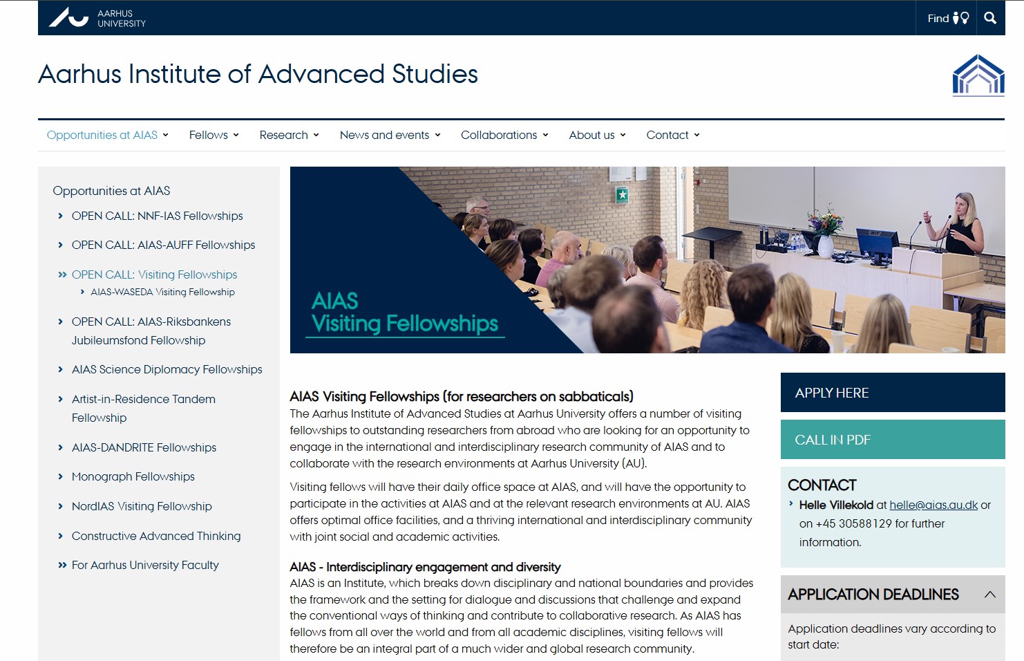 AIAS Visiting Fellowships 2027