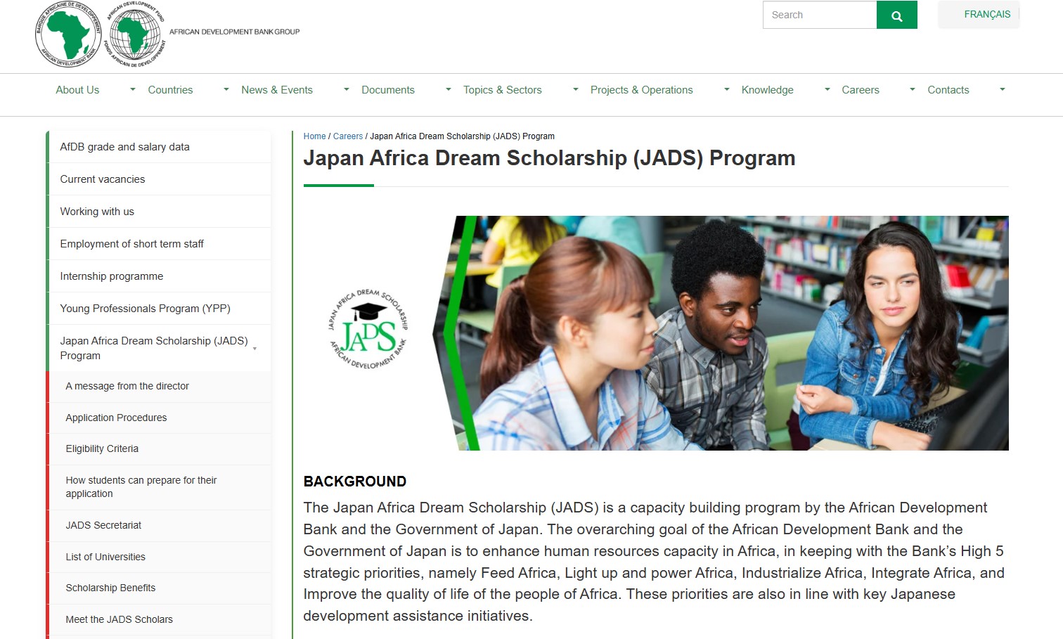 AfDB Japan Africa Dream Scholarship 2027