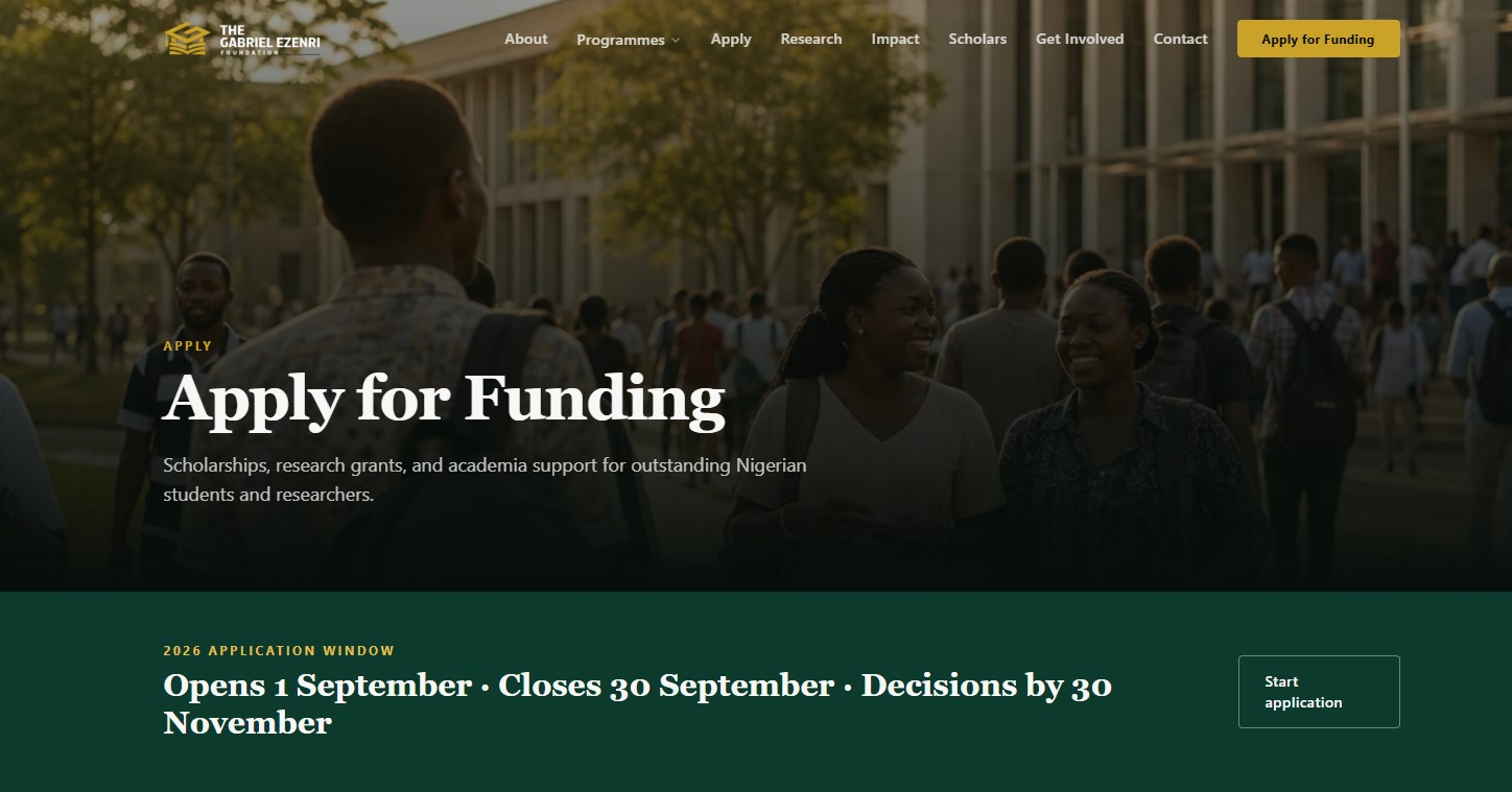Gabriel Ezenri Foundation Scholarship 2026