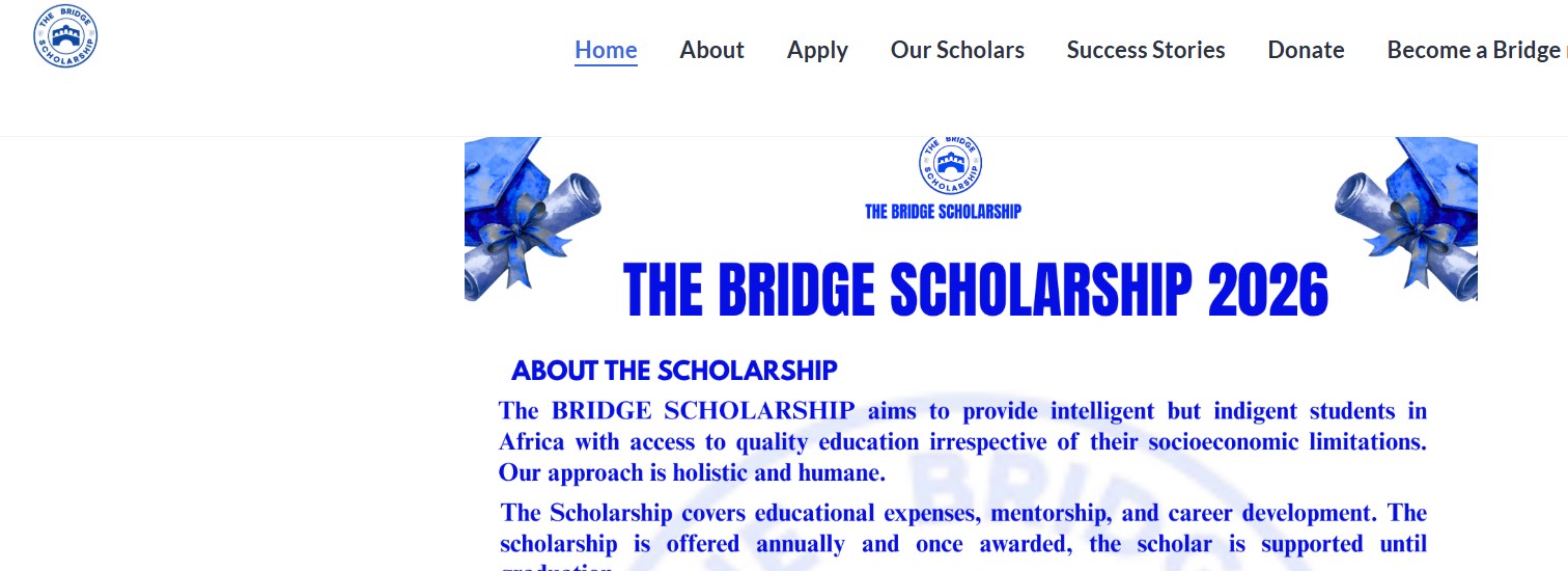 The Bridge Scholarship 2026 in Nigeria The Bridge Scholarship 2026