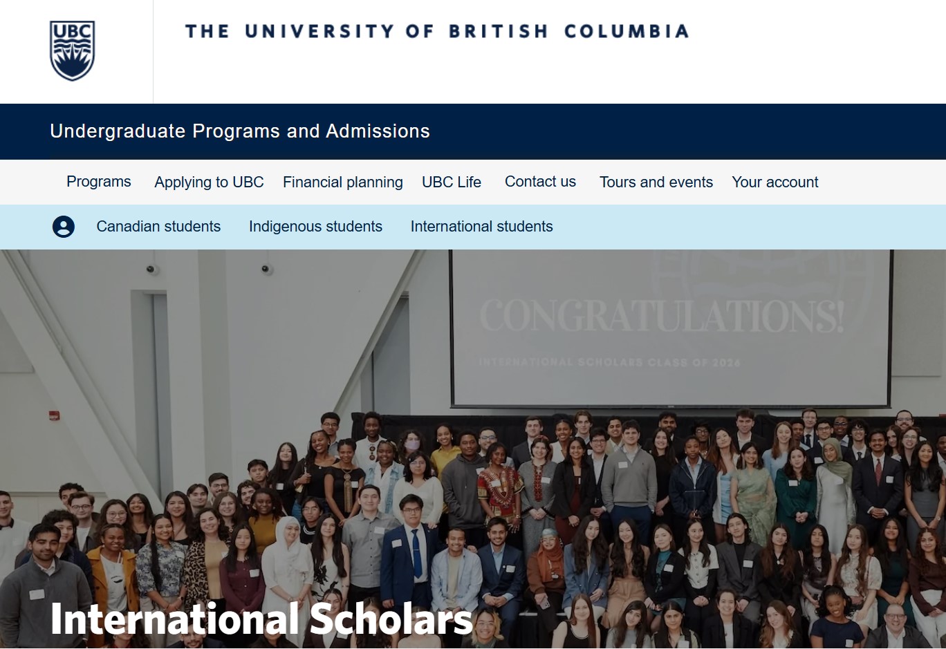 UBC International Scholars Program 2027: Fully Funded Scholarship for International Students UBC International Scholars Program 2027