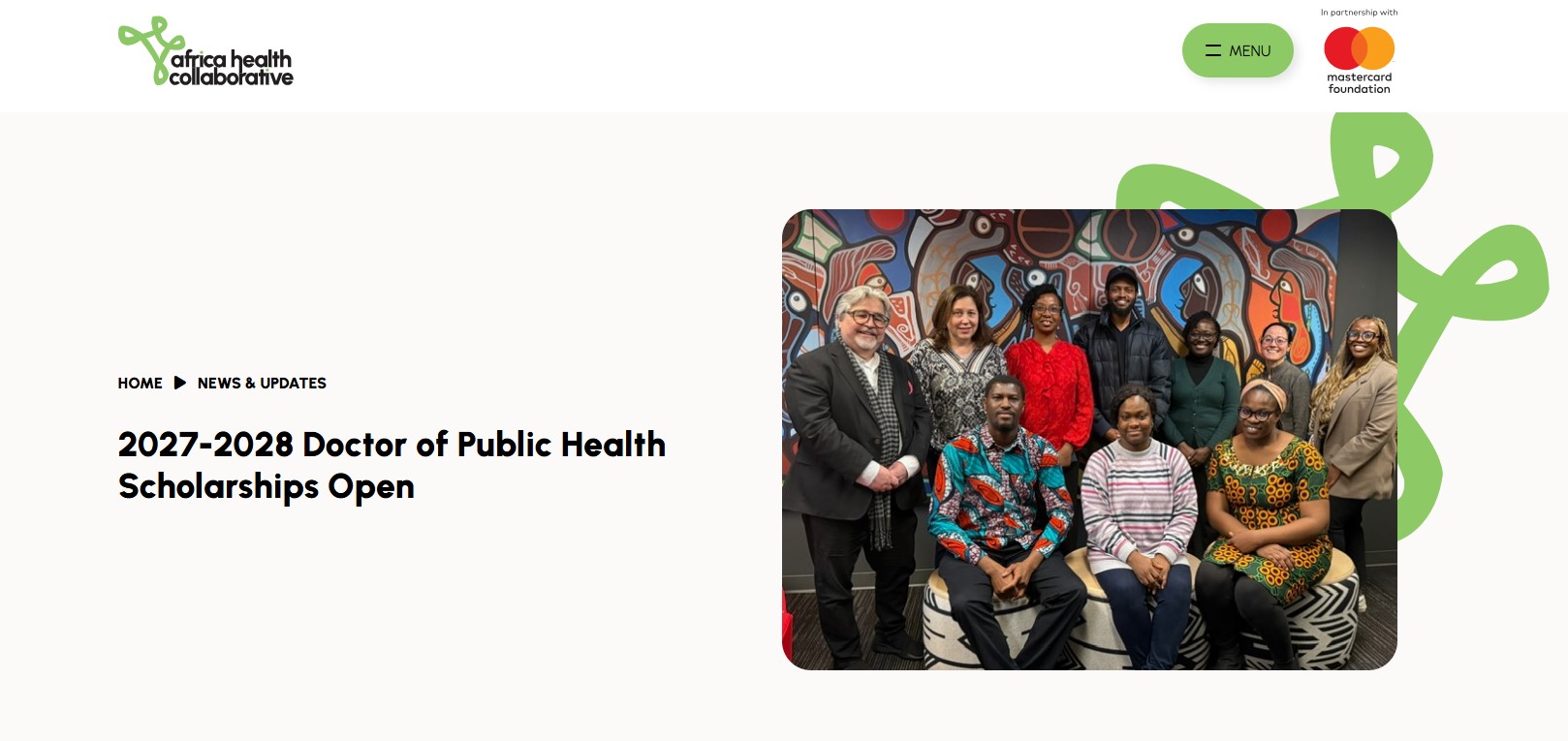 University of Toronto Mastercard Foundation Doctor of Public Health Scholarships 2027/2028