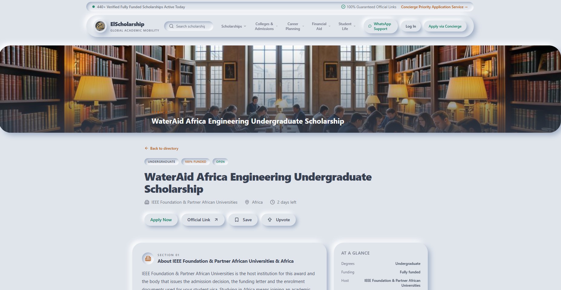WaterAid Africa Engineering Scholarship 2026