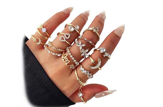 17IF Gold Boho Sparkle Knuckle Rings