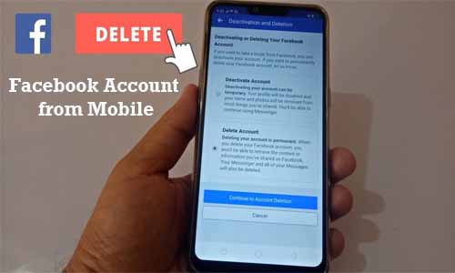 Delete Facebook Account from Mobile