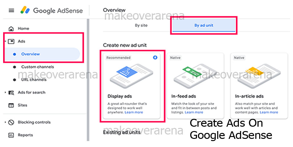 Create Ads On Google AdSense