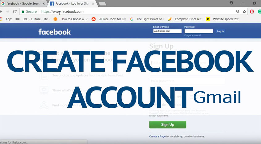 Create Facebook Account Gmail