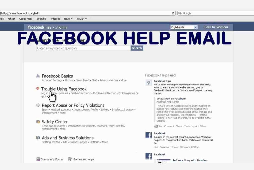Facebook Help Email