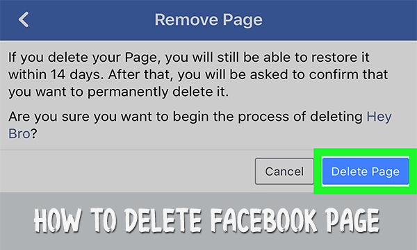How to Delete Facebook Page