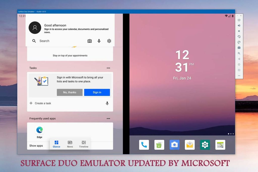 Surface Duo Emulator Updated by Microsoft 