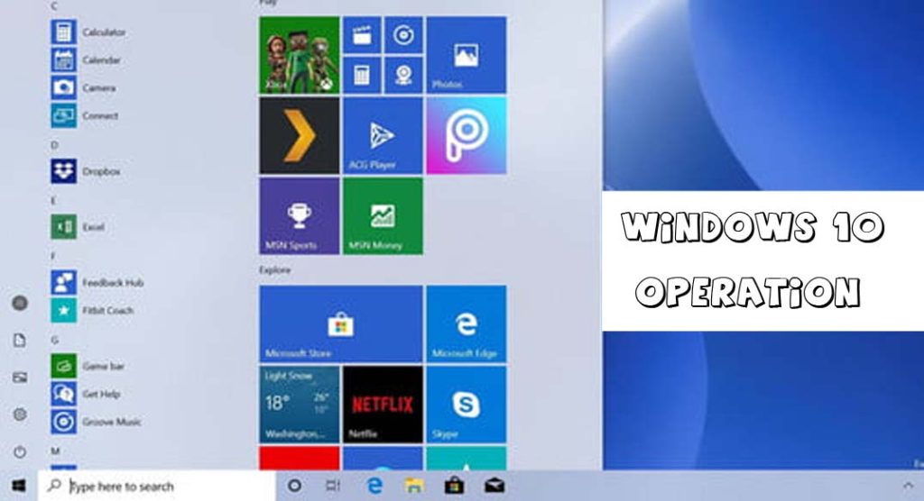 Windows 10 Operation