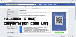 Facebook 6 digit Confirmation Code list