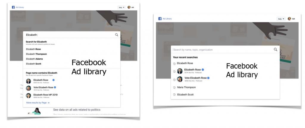 Facebook Ad library