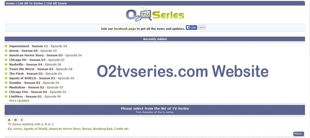 O2tvseries.com Website