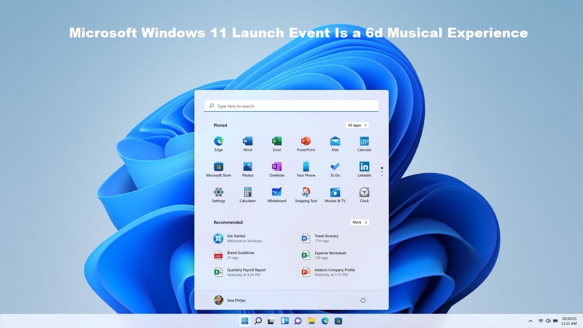 Microsoft Windows 11 Launch Event Is a 6d Musical Experience