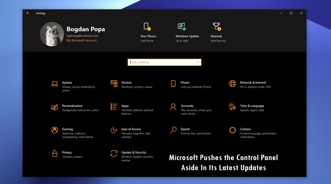 Microsoft Pushes the Control Panel Aside In Its Latest Updates