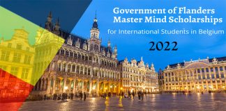 Flemish Ministry of Education and Training Master Mind scholarships to Study in Belgium 2022/23