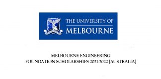 Melbourne Engineering Foundation Scholarships 2021-2022 [Australia]