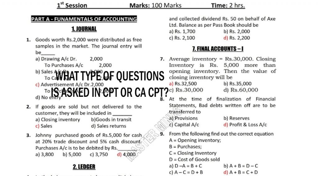 What Type Of Questions Is Asked In CPT or CA CPT