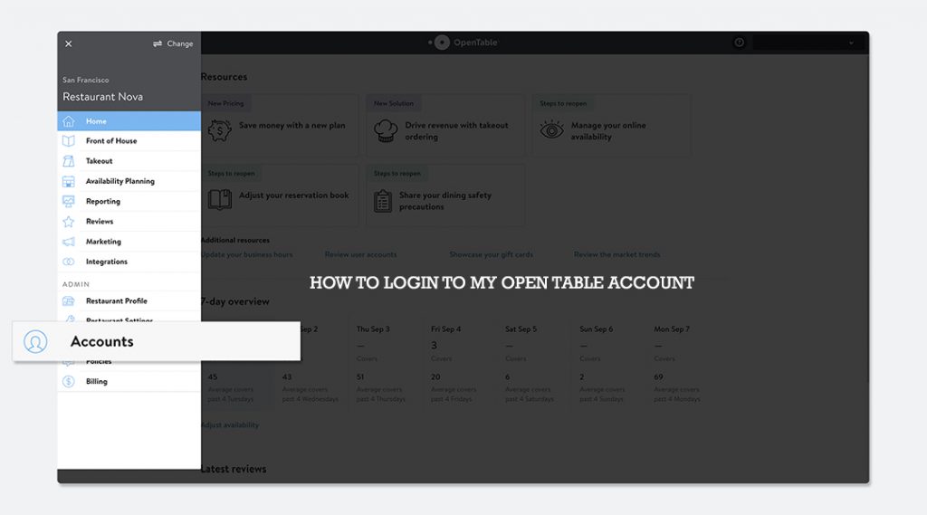How to Login to my Open Table Account