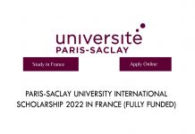 Paris-Saclay University International Scholarship 2022 in France (Fully Funded)