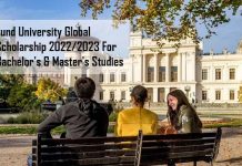 Lund University Global Scholarship 2022/2023 For Bachelor's & Master's Studies