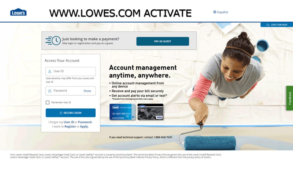 www.lowes.com Activate