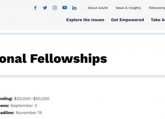 AAUW International Fellowship 2024 in USA