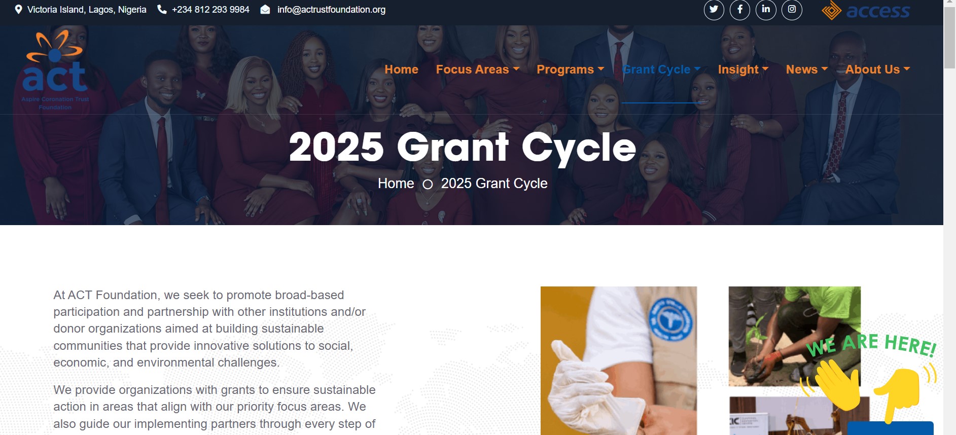 ACT Foundation Grant Cycle 2025 