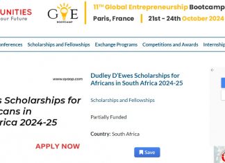 Dudley D'Ewes Scholarships 2024 in South Africa