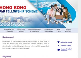 Hong Kong PhD Fellowship Scheme for International Students