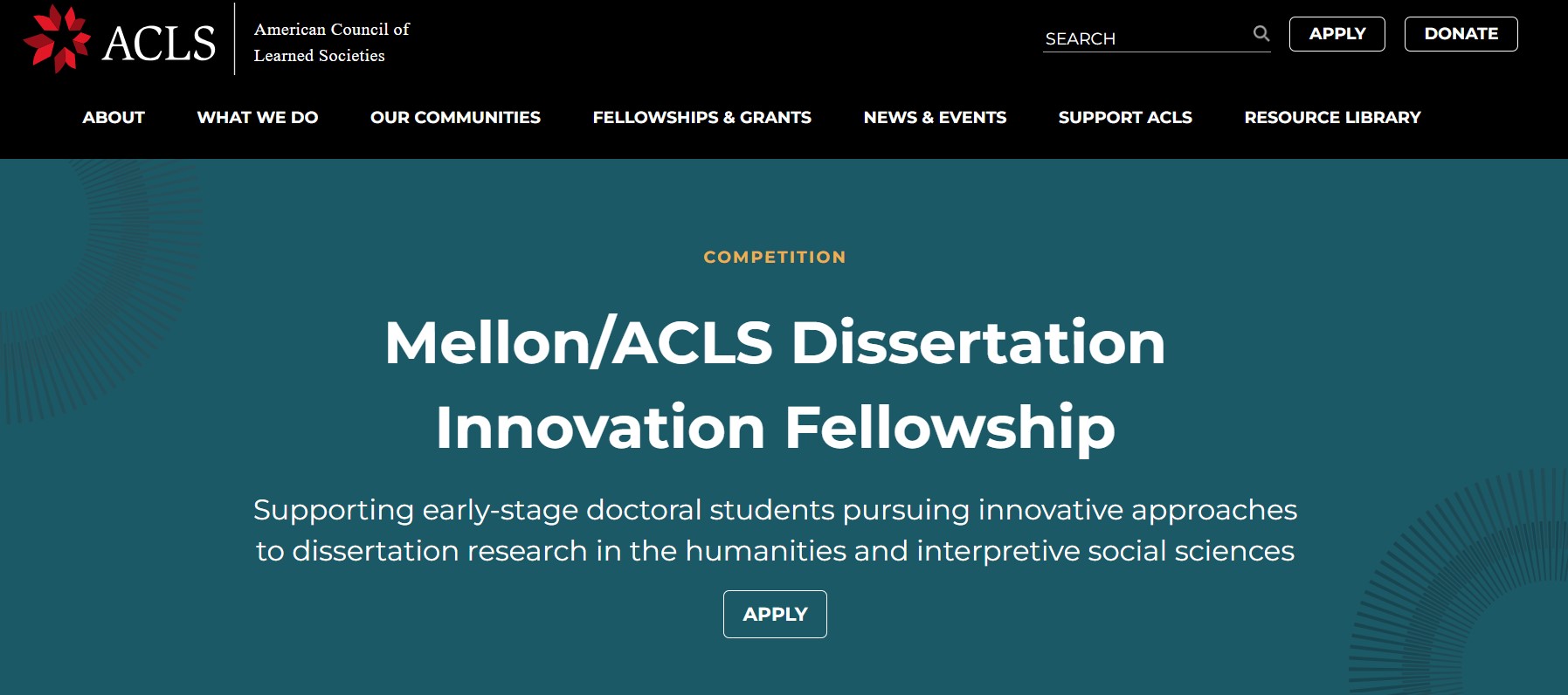 Mellon/ACLS Dissertation Innovation Fellowship