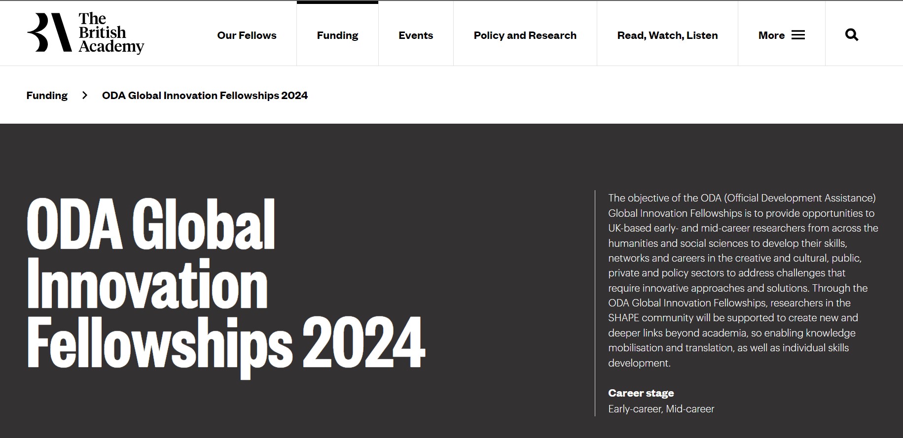 ODA Global Innovation Fellowships 2024