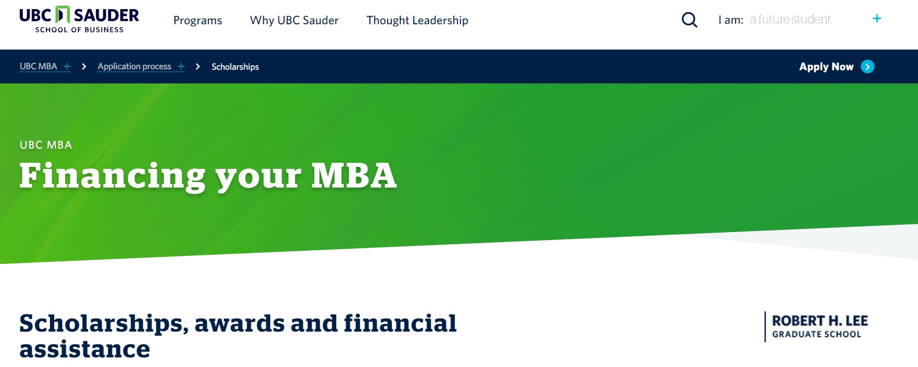 UBC Dean Entrance Scholarship 2024