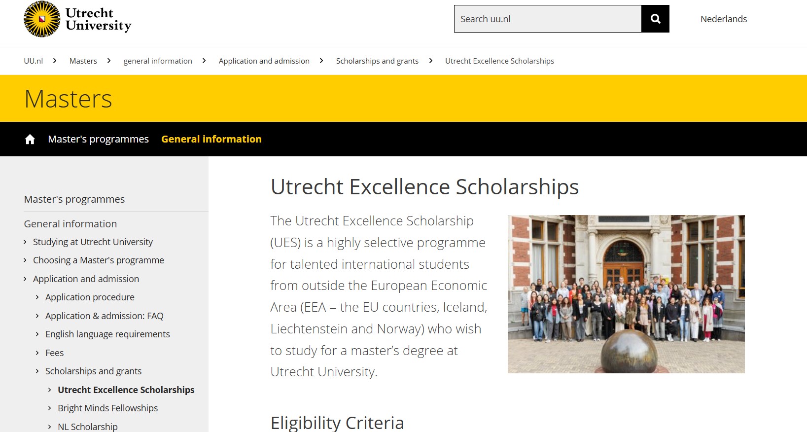 Utrecht Excellence Scholarships for International Students