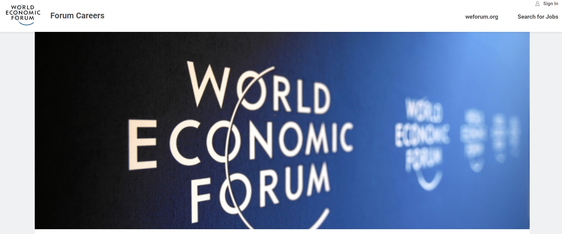 World Economic Forum Early Career Program in Switzerland