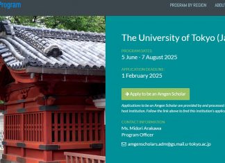 Amgen Scholarship at University of Tokyo 2025