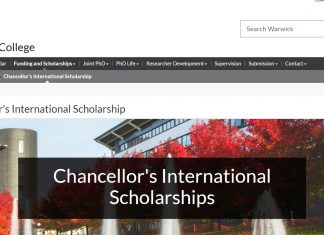 Chancellors International Scholarships