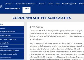 Commonwealth PhD Scholarships 2025-26 in the UK