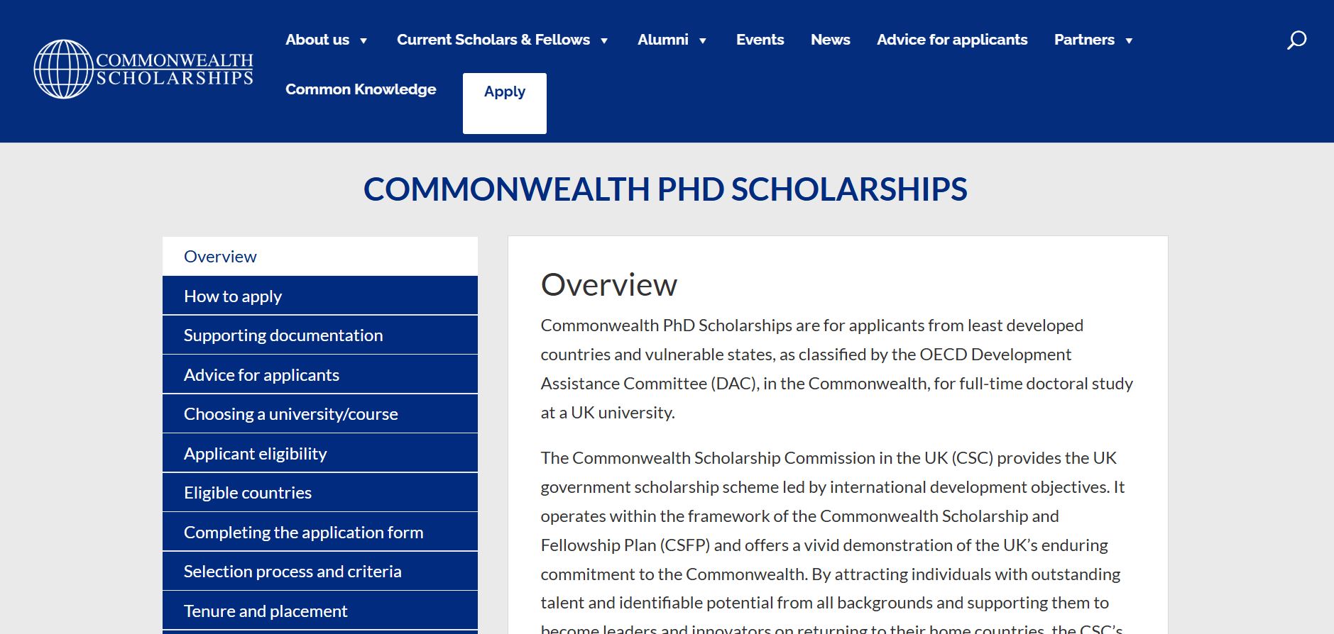 Commonwealth PhD Scholarships 2025-26 in the UK